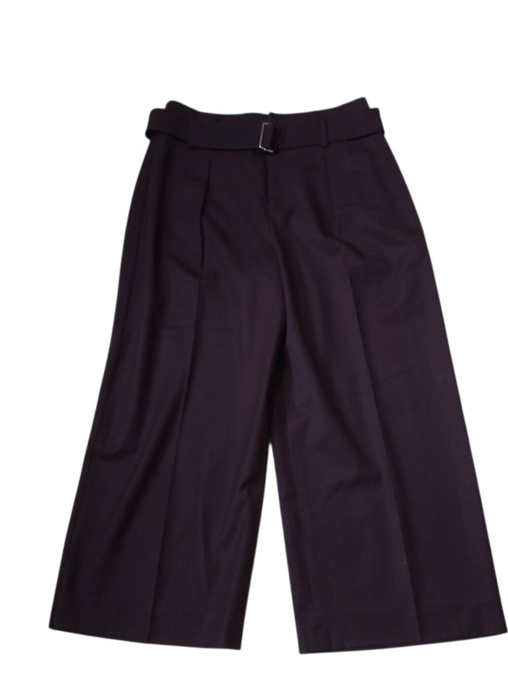 Club Monaco Women's 12 Wool Blend Belted Wide Leg Trousers Office Career Purple